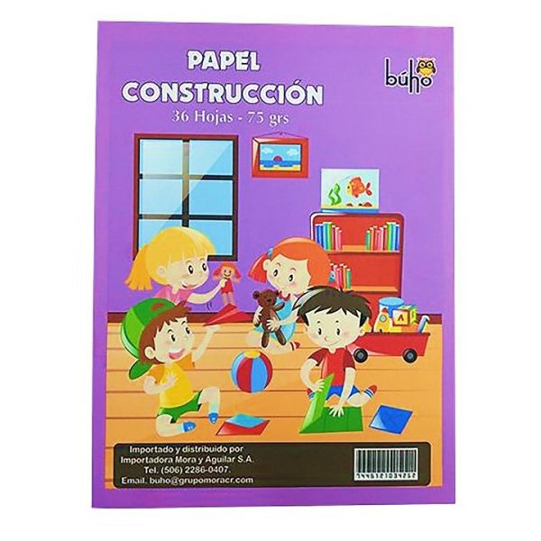 Papel construcción búho 36h - 75 grs