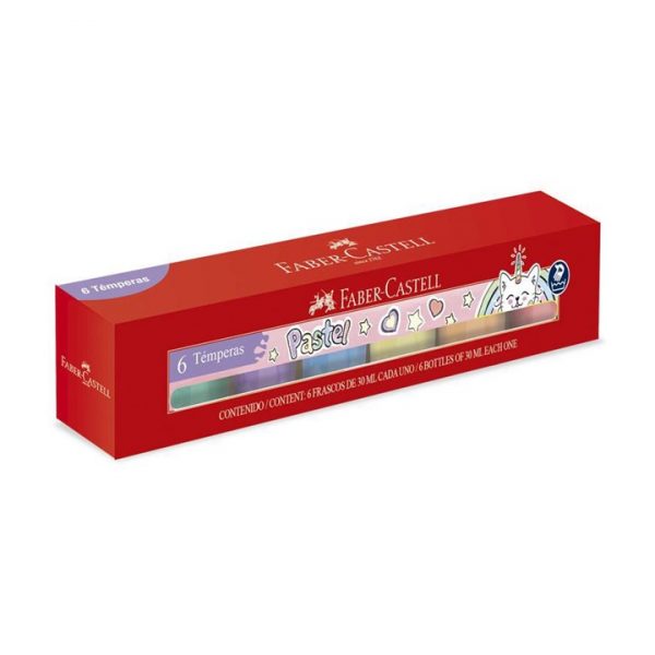 Témperas Faber-Castell 6 unds color pastel