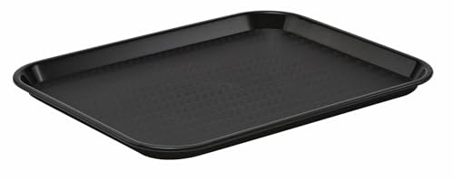 CenPro Bandeja de comida rápida de plástico negro para cafetería, 12 x 16 pulgadas, 24 por paquete, (29A-143)