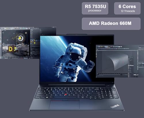 Lenovo ThinkPad E16 Gen 2 Business Laptop (16" FHD+ antirreflejo, AMD Ryzen 5 7535U (> Intel i7-1360P), 32GB DDR5, 1TB SSD) Huella digital, retroiluminada, cámara web RGB, Wi-Fi, RJ-45, Win 11 Pro con