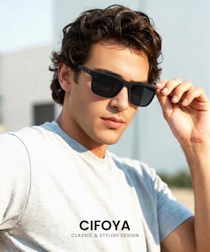 CIFOYA Gafas de sol polarizadas para hombre, gafas de sol clásicas para mujer, protección UV para pesca, conducción, golf, 01 (paquete de 3) negro, M