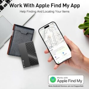 BFADEHA 2025 [Certificado Apple MFi] (solo iOS) Rastreador Bluetooth Tarjeta inteligente para Apple Find My iPhone Wallet GPS Tracker, 5-10 años de energía permanente, buscador de llaves y localizador de artículos para llaves, bolsas, pasaporte