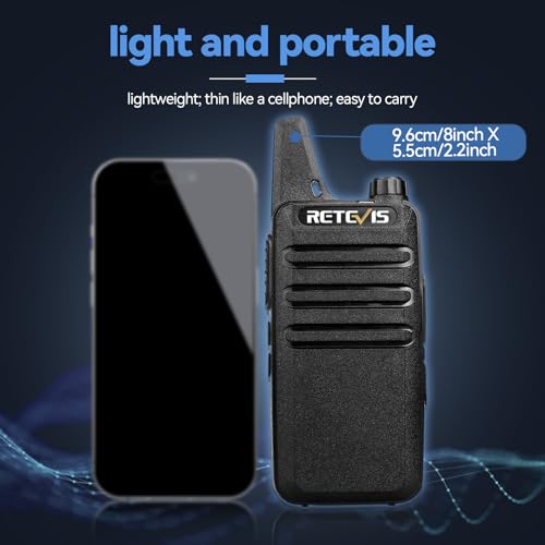 Retevis Walkie Talkies RT22, mini radio de 2 vías recargable, manos libres VOX, portátil, radios bidireccionales de largo alcance con auricular, para viajes familiares por carretera, campamento,