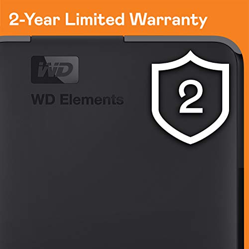 WD Disco duro externo portátil Elements de 2 TB para Windows, USB 3.2 Gen 1/USB 3.0 para PC y Mac, listo para conectar y usar, WDBU6Y0020BBK-WESN