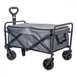 Hielera plegable con ruedas gris