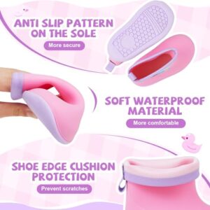 Twistover Juego de 2 piezas de impermeable y botas de lluvia para niños pequeños, bebés, con capucha de dibujos animados, chaqueta con cremallera, zapatos cortos de lluvia para niños y niñas, Flor