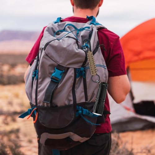 Paquete de 6 llaveros de paracord con mosquetón, cordón trenzado, llavero, clip de mosquetón de paracord para llaves, mochila, anillo de llavero de paracord para hombres y mujeres, gancho resistente