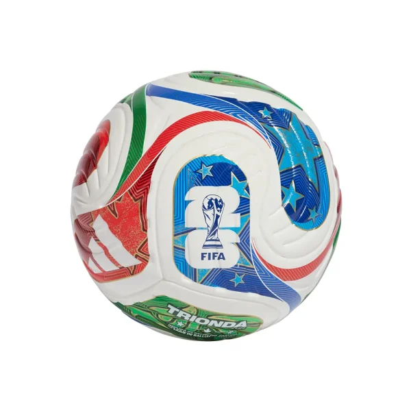Balón de fútbol Adidas Trionda 2026 de entrenamiento con diseño fluido de seis paneles inspirado en el Mundial FIFA 26