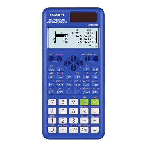 Casio fx-300ES Plus 2ª Edición – Calculadora científica estándar | 262 funciones, pantalla Natural Textbook Display℠ | Ideal para matemáticas de secundaria, estadística y álgebra | Azul