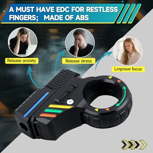 Fidget Cliker Spinne 4 en 1 - Juguete de escritorio para aliviar el estrés para hombres y adultos, anillo de dedo de plasitc, juguete de rodillo de mano para autismo, antiansiedad, TDAH