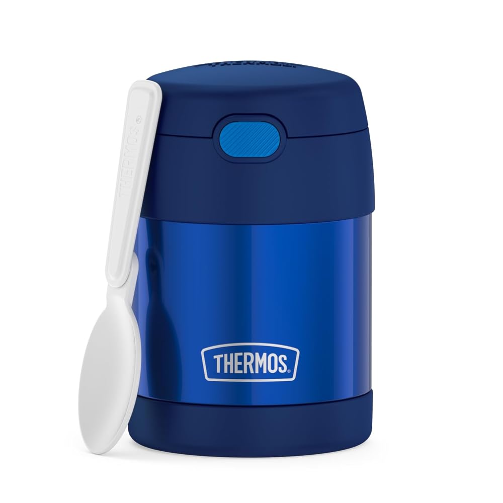 THERMOS FUNTAINER Kids Food Jar with Spoon, 10oz, Navy