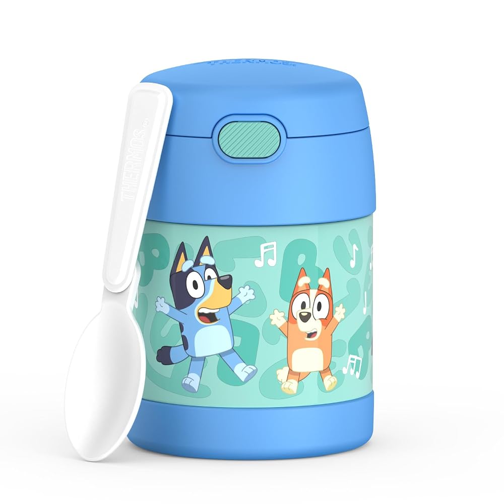 THERMOS FUNTAINER Kids Food Jar with Spoon, 10oz, Bluey