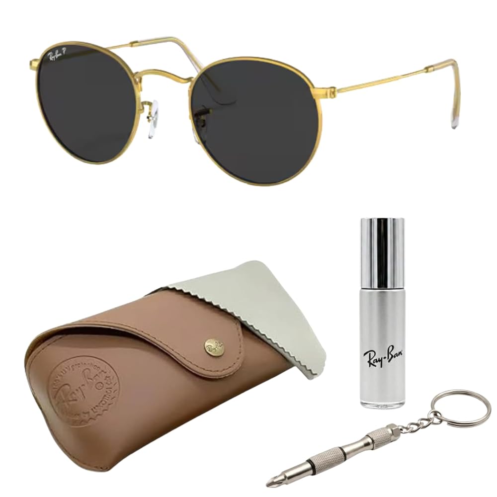 Ray-Ban RB3447 ROUND METAL Sunglasses with Official Eyewear Kit
