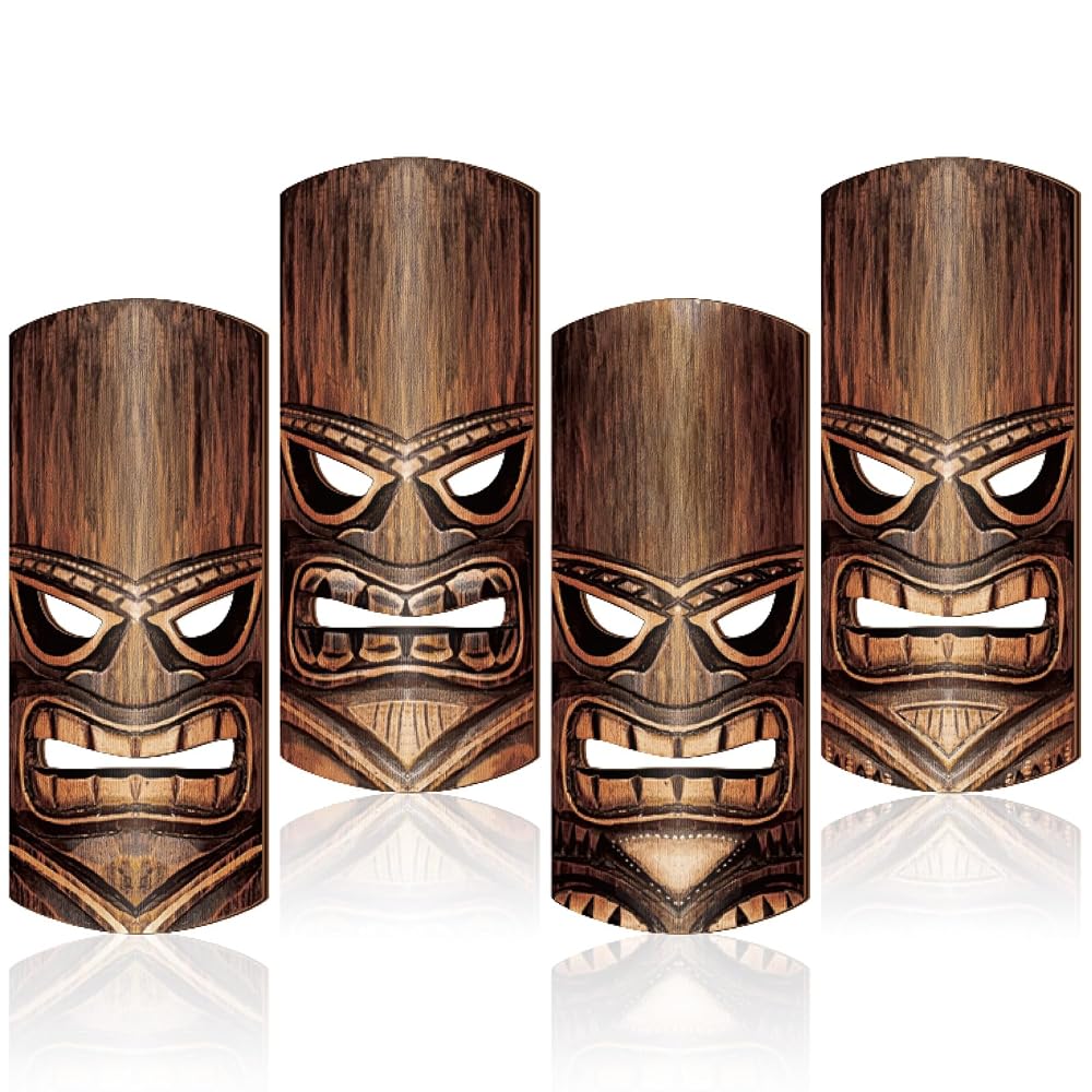 Soulchen Wooden Tiki Masks Wall Hanging 12″ Tiki Bar Totem,Classic