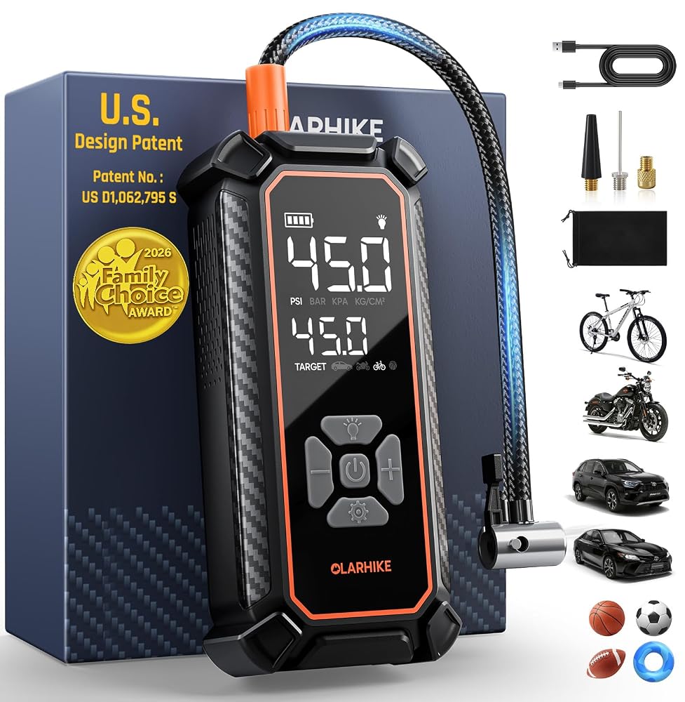 OlarHike Cordless Tire Inflator Portable Air Compressor, 150 PSI Bike Pump