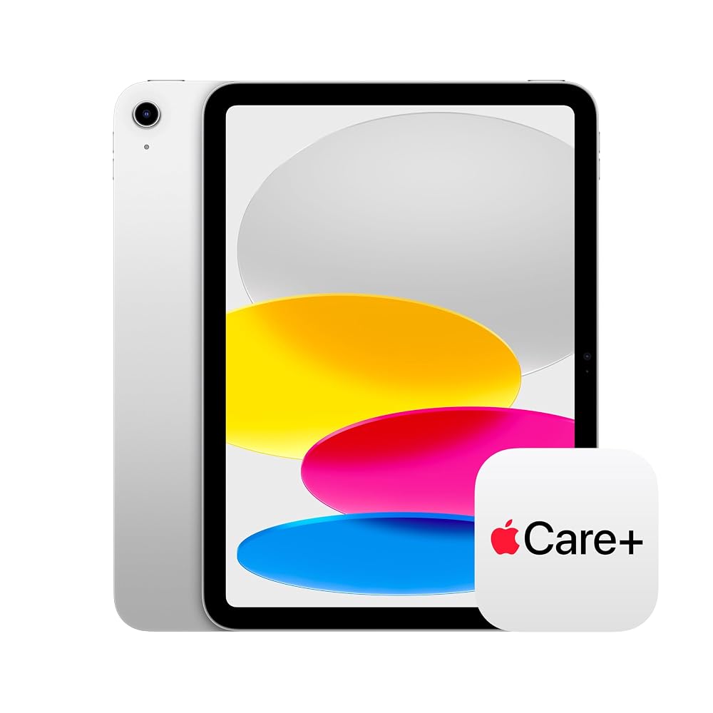 Apple iPad 11-inch: A16 chip, 11-inch Model, Liquid Retina Display, 128GB, Wi-Fi 6, 12MP Front/12MP Back Camera, Touch ID, All-Day Battery Life — Silver with AppleCare+ (2 Years)