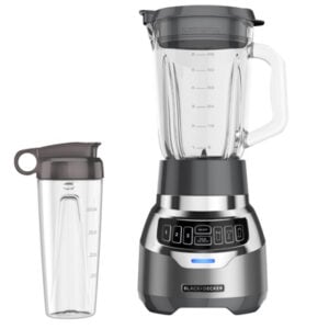 Black + Decker licuadora 3 veloc silenciosa vidrio 1.5L 900w digital inox + vaso personal - BL1300DG-PLA