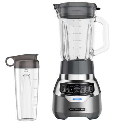 Black + Decker licuadora 3 veloc silenciosa vidrio 1.5L 900w digital inox + vaso personal - BL1300DG-PLA